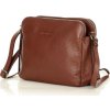 MARCO MAZZINI Hnedá dvojkomorová kožená crossbody kabelka