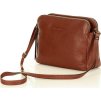 MARCO MAZZINI Hnedá dvojkomorová kožená crossbody kabelka