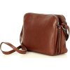 MARCO MAZZINI Hnedá dvojkomorová kožená crossbody kabelka