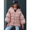 Ružová dámska prešívaná oversize bunda PARIMA