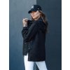 Dámska čierna prechodná bunda s kapucňou BELART