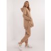 Dámska béžová tepláková súprava s oversize mikinou a topom