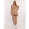 Dámska béžová tepláková súprava s oversize mikinou a topom