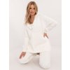 Dámska smotanová tepláková súprava s oversize mikinou a topom