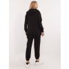 Dámska čierna tepláková súprava s oversize mikinou a topom