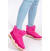 Ružové dámske snehule na hrubej podrážke