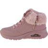 Ružové dievčenské členkové tenisky s kožúškom Skechers Uno - Fall Air