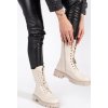 Smotanové dámske topánky workery s ozdobou