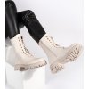 Smotanové dámske topánky workery s ozdobou