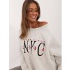 Svetlosivá mikina s výšivkou NYC