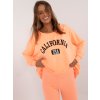 Neónovo oranžová dámska tepláková súprava s potlačou