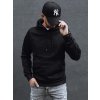 Čierna módna pánska mikina s kapucňou
