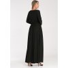 Čierne dámske maxi šaty s dlhým rukávom