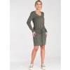 Tmavozelené dámske športové šaty s dlhým rukávom