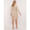 Svetlobéžové mini šaty s dlhým rukávom