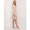 Svetlobéžové mini šaty s dlhým rukávom