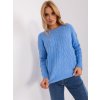 Modrý vrkôčikový sveter (Veľkosť ONE SIZE)
