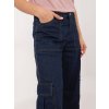 Tmavomodré dámske cargo džínsy