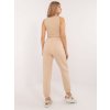 Béžová dámska tepláková súprava s crop-topom