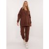 Hnedá dámska tepláková súprava s crop-topom