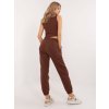 Hnedá dámska tepláková súprava s crop-topom