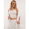 Svetlosivá dámska súprava s crop-topom