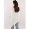 Smotanový dámsky asymetrický sveter s výstrihom