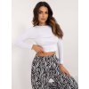 Dámsky komplet - biely crop top a vzorované nohavice