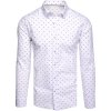 Pánska biela vzorovaná košeľa s dlhým rukávom