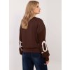 Dámska hnedá mikina s pletenými rukávmi