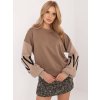 Dámska béžová mikina s pletenými rukávmi (Veľkosť ONE SIZE)