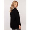 Čierny dámsky oversize sveter s lesklou niťou