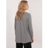 Sivý dámsky oversize sveter s lesklou niťou