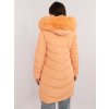 Svetlooranžová dámska dlhá zimná bunda (Veľkosť S)