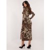 Dámske midi šaty s leopardím vzorom a rozparkom