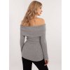Sivý dámsky sveter s odhalenými ramenami