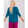 Modrá voľná blúzka s 3/4 rukávom