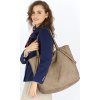MARCO MAZZINI Béžová veľká taška shopper z tkanej kože