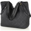 MARCO MAZZINI Čierna veľká taška shopper z tkanej kože