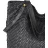 MARCO MAZZINI Čierna veľká taška shopper z tkanej kože