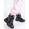 Čierne dievčenské topánky so silnou podrážkou