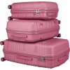 Ružová 3dielna sada kufrov Peterson