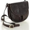 MARCO MAZZINI Čokoládovo hnedá kožená crossbody kabelka s chlopňou