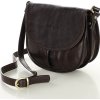 MARCO MAZZINI Čokoládovo hnedá kožená crossbody kabelka s chlopňou
