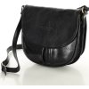 MARCO MAZZINI Čierna kožená crossbody kabelka s chlopňou