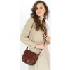 MARCO MAZZINI Hnedá kožená crossbody kabelka s chlopňou