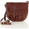 MARCO MAZZINI Hnedá kožená crossbody kabelka s chlopňou