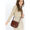 MARCO MAZZINI Hnedá kožená crossbody kabelka s chlopňou