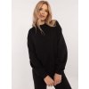 Dámska čierna zateplená mikina bez kapucne