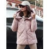 Ružová prešívaná bunda s kapucňou COZYLUX